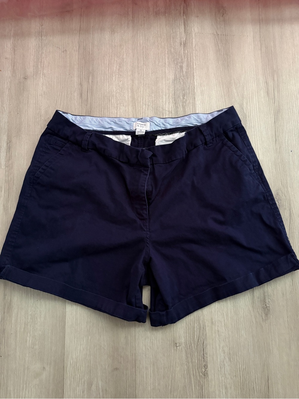 Crown and Ivy Navy Chino Shorts - Women's Classic Fit